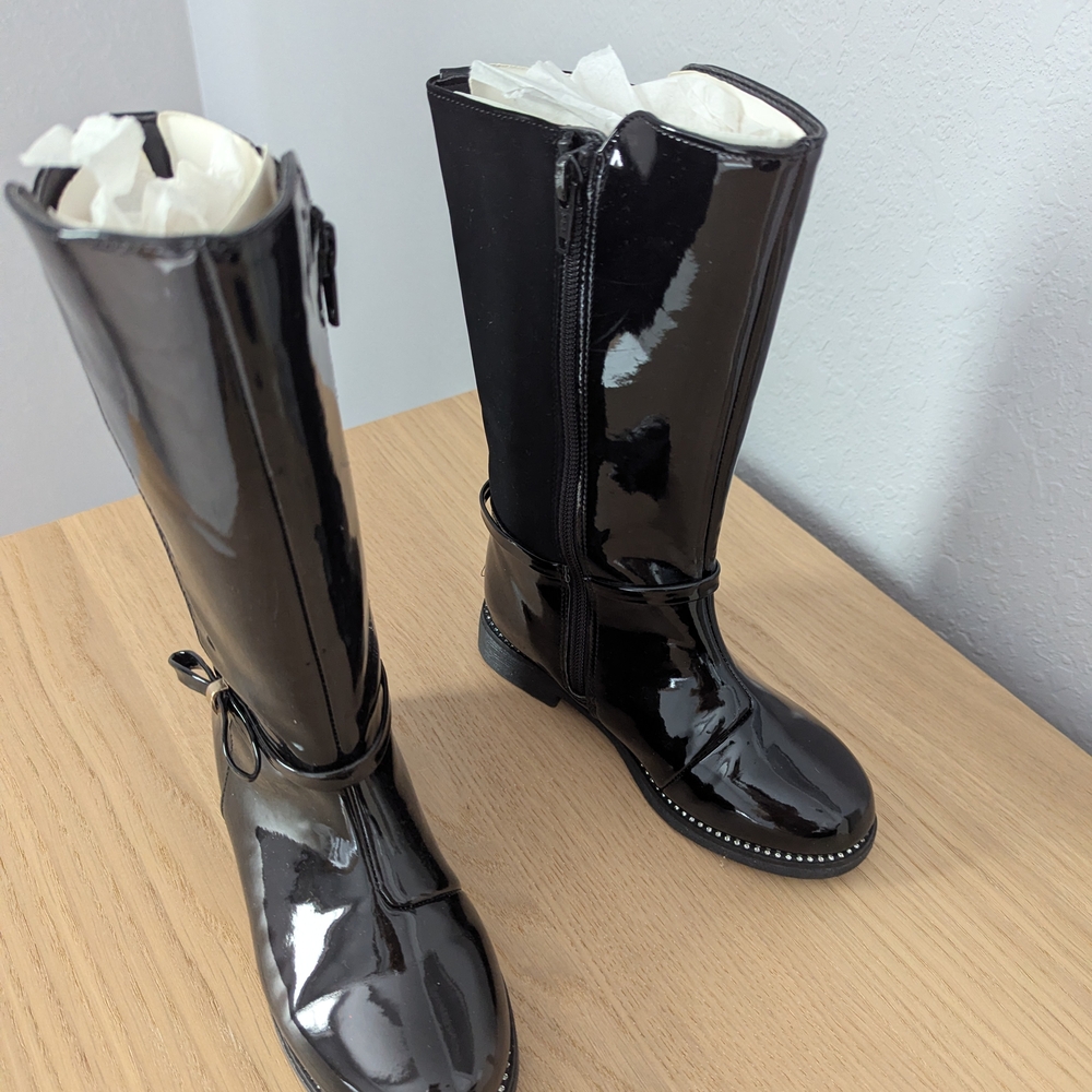 Black Patent Leather Women's Boots